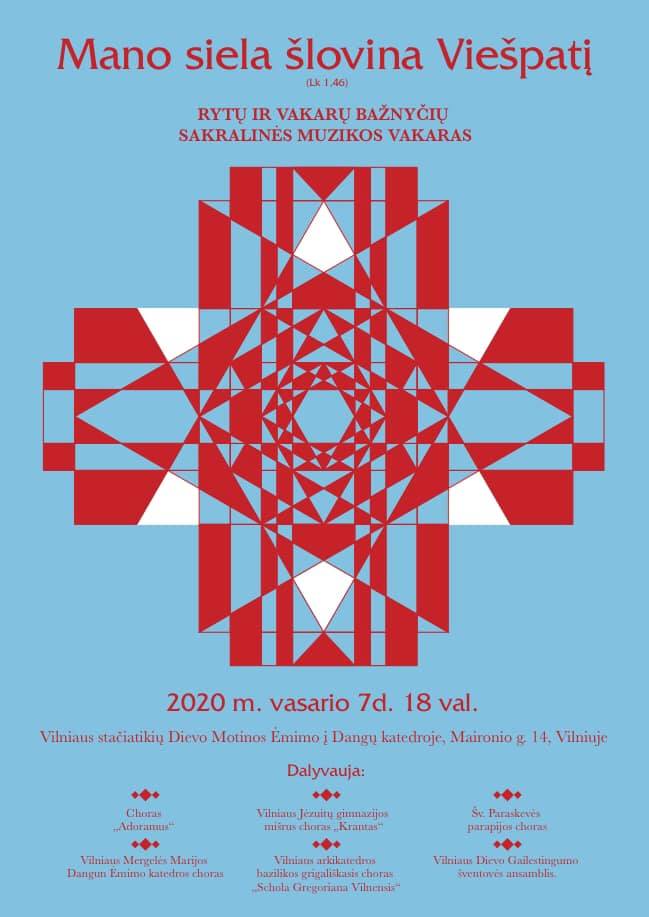 2020 m. vasaris · Rytų ir vakarų bažnyčių sakralinės muzikos vakaras